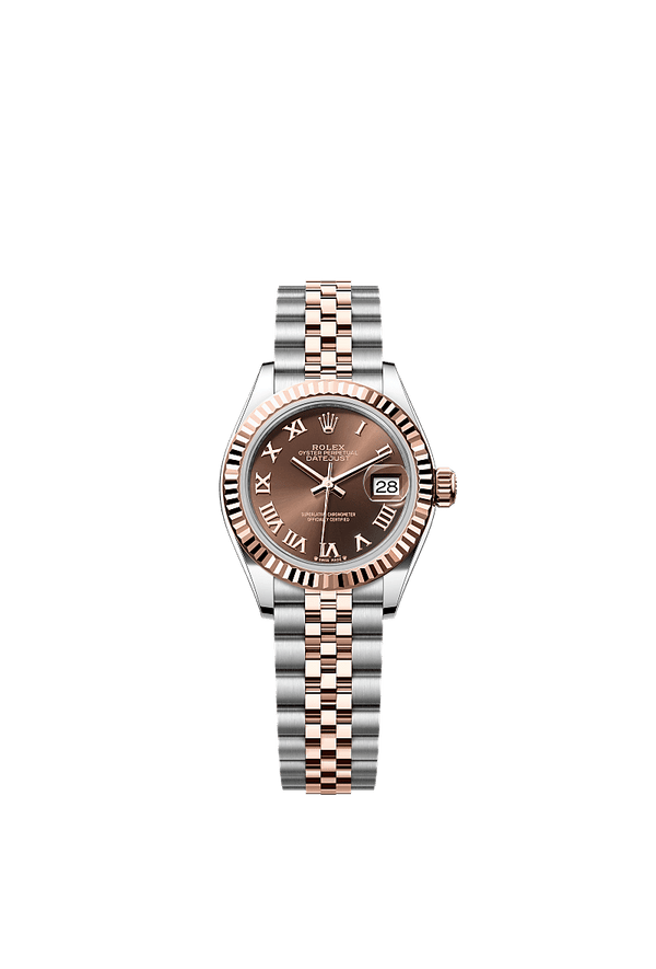 Rolex Lady-Datejust - Staal / Rosegoud - Bruin wijzerplaat (279171)