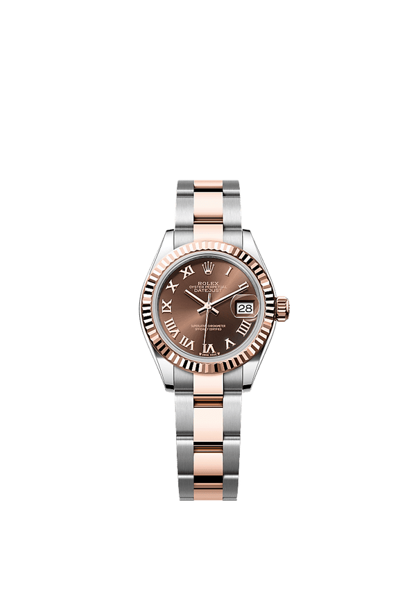 Rolex Lady-Datejust - Staal / Rosegoud - Bruin wijzerplaat (279171)