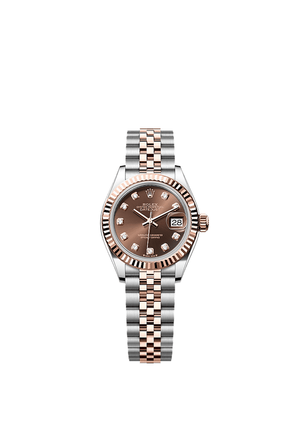 Rolex Lady-Datejust - Staal / Rosegoud - Bruin wijzerplaat (279171)