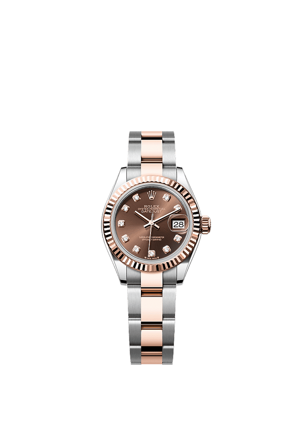 Rolex Lady-Datejust - Staal / Rosegoud - Bruin wijzerplaat (279171)