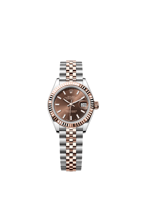 Rolex Lady-Datejust - Staal / Rosegoud - Bruin wijzerplaat (279171)
