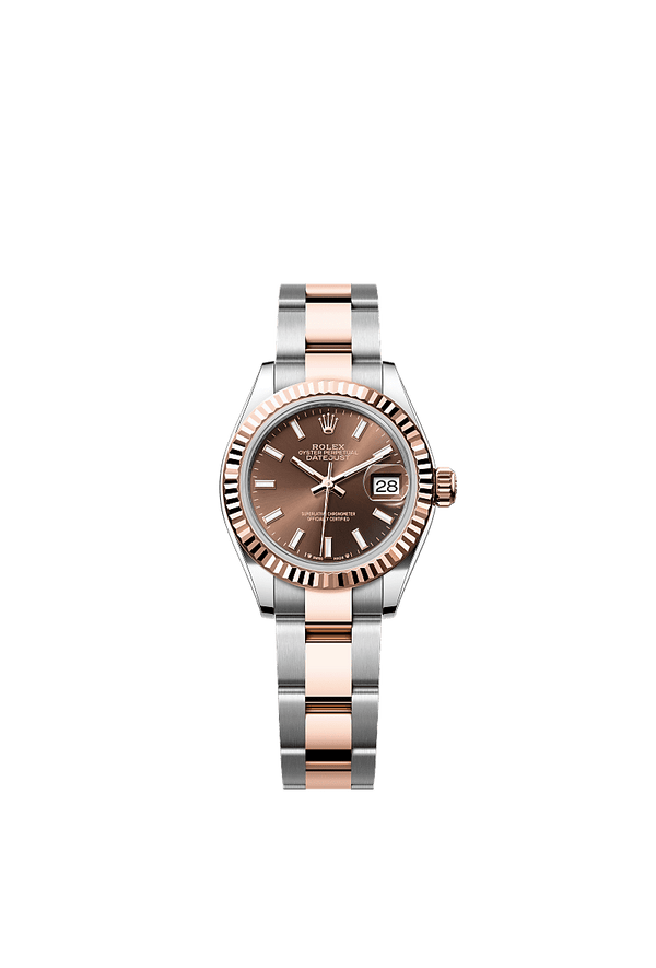 Rolex Lady-Datejust - Staal / Rosegoud - Bruin wijzerplaat (279171)