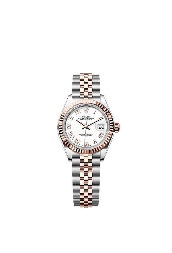 Rolex Lady-Datejust - Staal / Rosegoud - Wit wijzerplaat (279171)