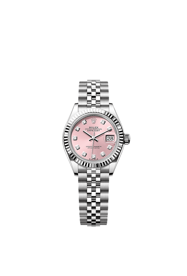 Rolex Lady-Datejust - Staal / Witgoud - Roze wijzerplaat (279174)
