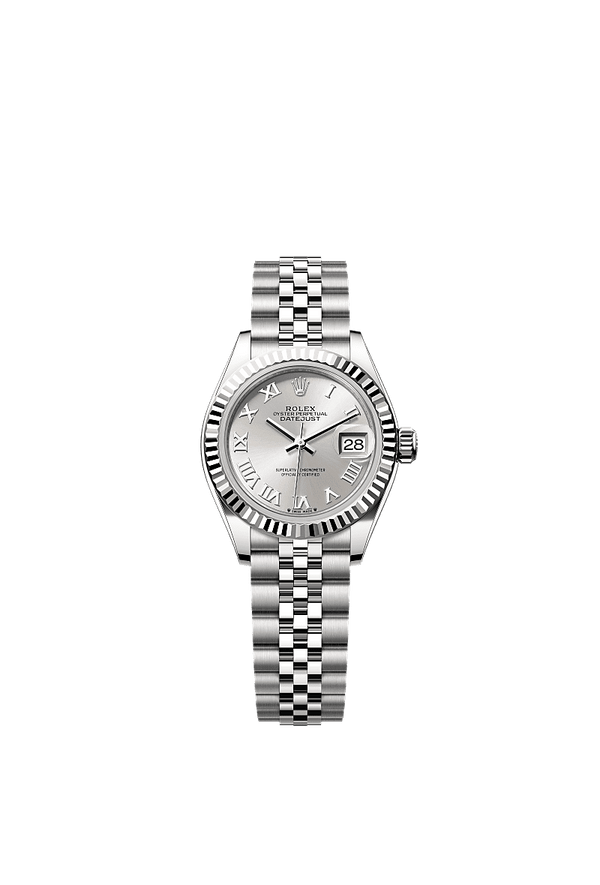 Rolex Lady-Datejust - Staal / Witgoud - Zilver wijzerplaat (279174)
