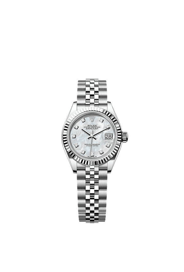Rolex Lady-Datejust - Staal / Witgoud - Parelmoer wijzerplaat (279174)
