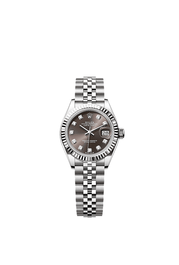 Rolex Lady-Datejust - Staal / Witgoud - Grijs wijzerplaat (279174)