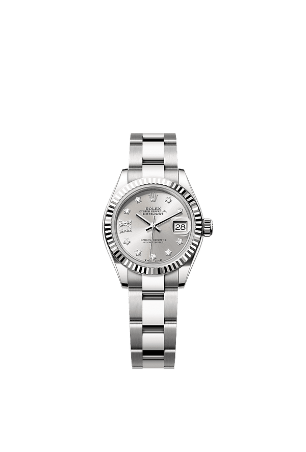 Rolex Lady-Datejust - Staal / Witgoud - Zilver wijzerplaat (279174)