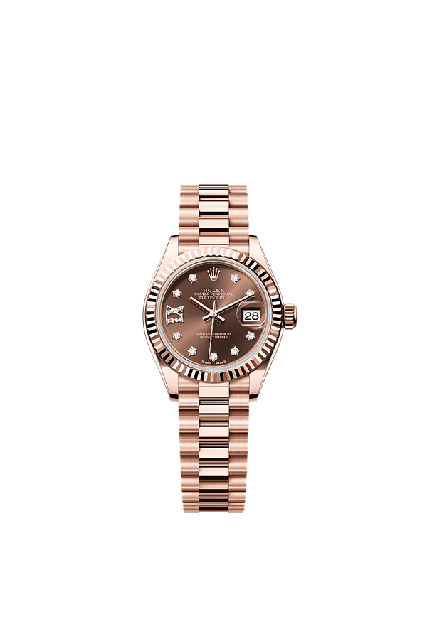 Rolex Lady-Datejust - Rosegoud - Bruin wijzerplaat (279175)