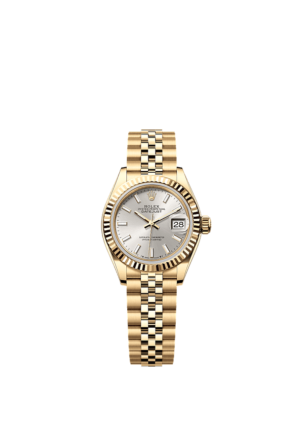 Rolex Lady-Datejust - Geelgoud - Zilver wijzerplaat (279178)