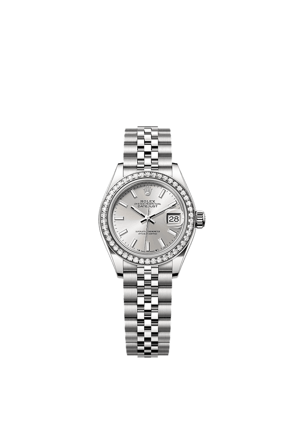 Rolex Lady-Datejust - Staal / Witgoud - Zilver wijzerplaat (279384RBR)