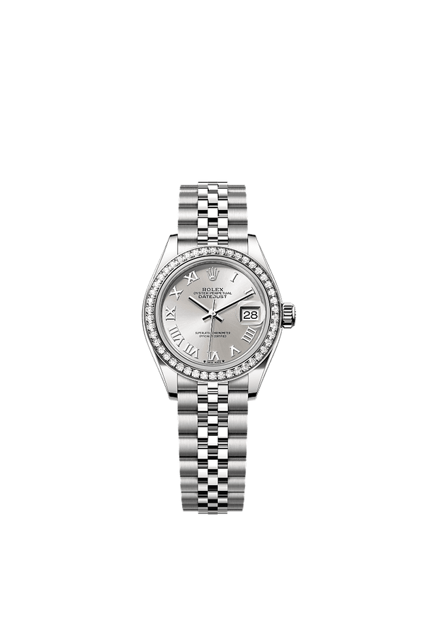 Rolex Lady-Datejust - Staal / Witgoud - Zilver wijzerplaat (279384RBR)