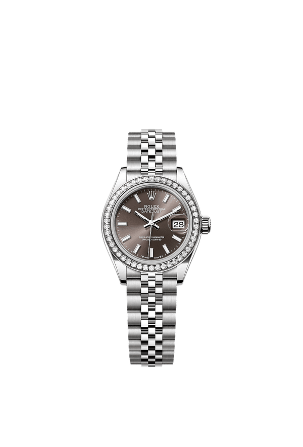 Rolex Lady-Datejust - Staal / Witgoud - Grijs wijzerplaat (279384RBR)