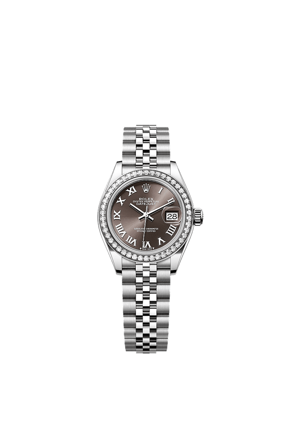 Rolex Lady-Datejust - Staal / Witgoud - Grijs wijzerplaat (279384RBR)