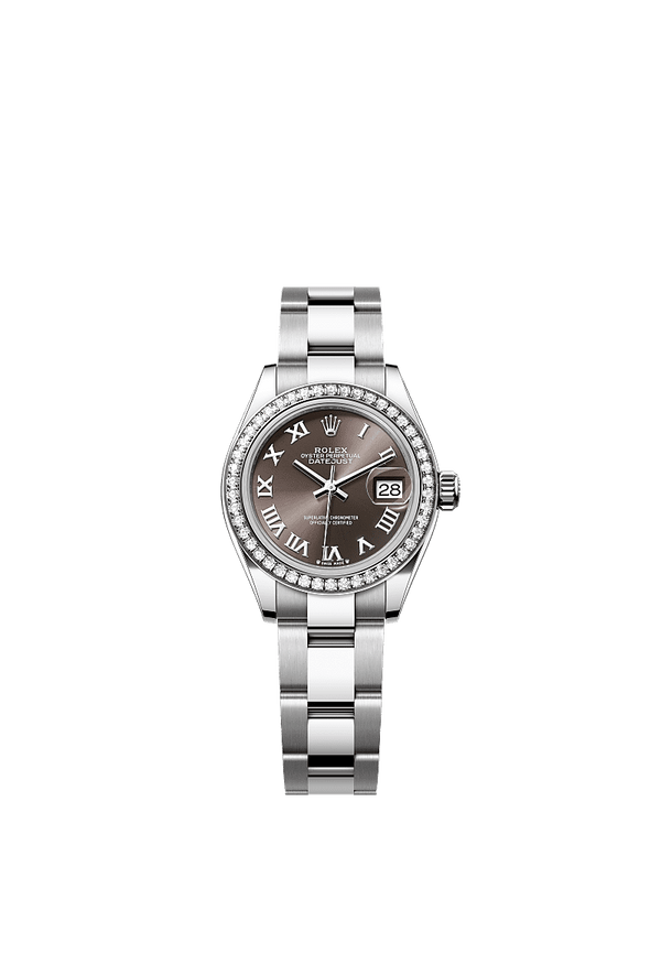 Rolex Lady-Datejust - Staal / Witgoud - Grijs wijzerplaat (279384RBR)