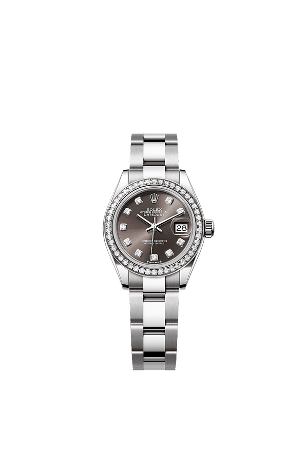 Rolex Lady-Datejust - Staal / Witgoud - Grijs wijzerplaat (279384RBR)