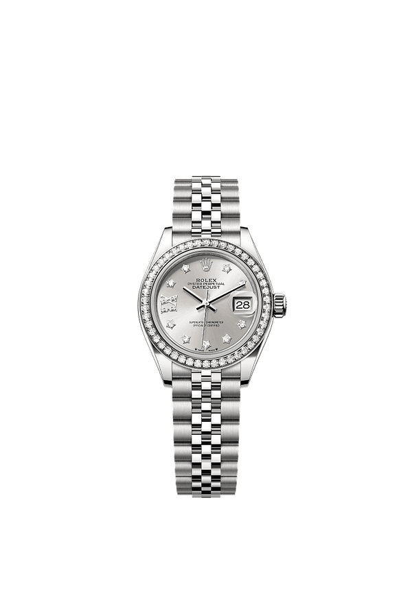 Rolex Lady-Datejust - Staal / Witgoud - Zilver wijzerplaat (279384RBR)