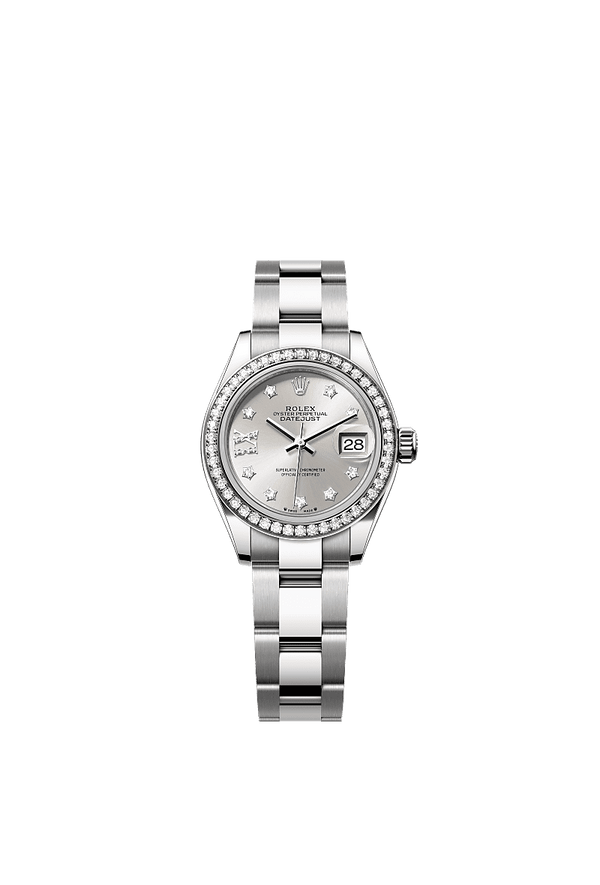 Rolex Lady-Datejust - Staal / Witgoud - Zilver wijzerplaat (279384RBR)