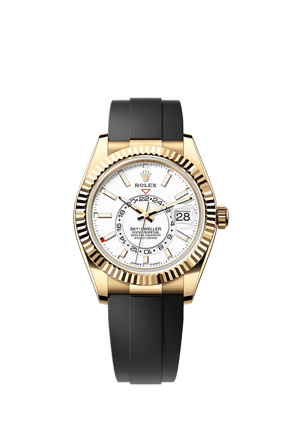 Rolex Sky-Dweller - Geelgoud - Wit wijzerplaat (336238)