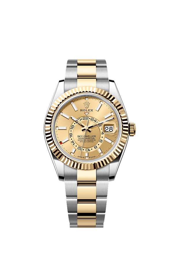 Rolex Sky-Dweller - Staal / Geelgoud - Champagne wijzerplaat (336933)