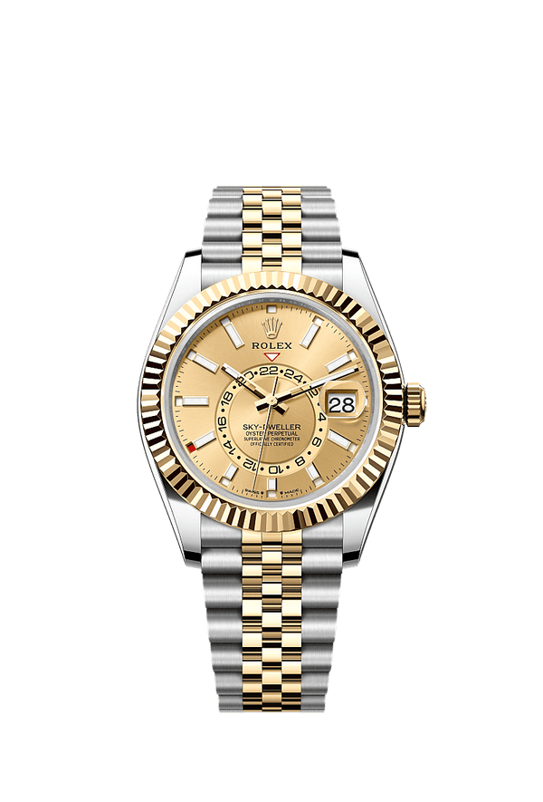 Rolex Sky-Dweller - Staal / Geelgoud - Champagne wijzerplaat (336933)