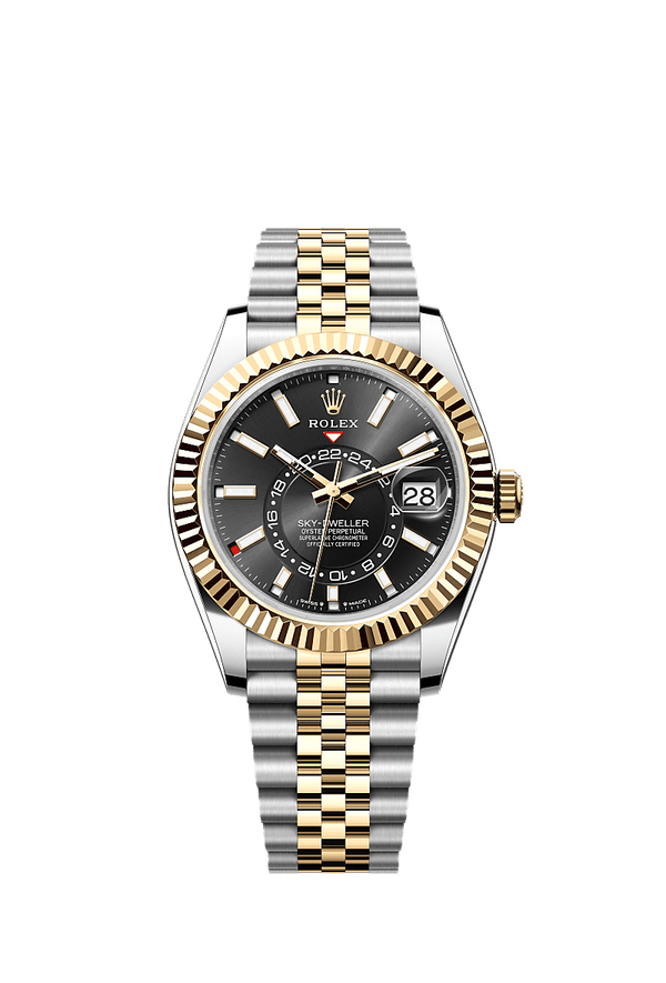 Rolex Sky-Dweller - Staal / Geelgoud - Zwart wijzerplaat (336933)