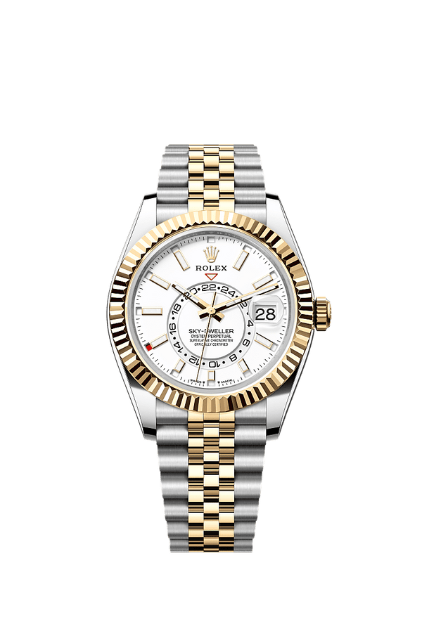 Rolex Sky-Dweller - Staal / Geelgoud - Wit wijzerplaat (336933)