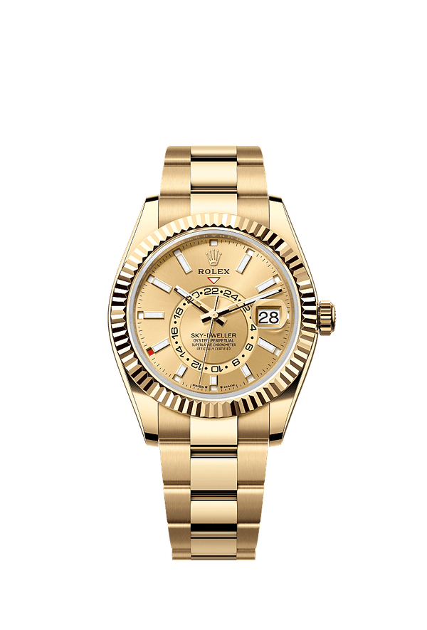Rolex Sky-Dweller - Geelgoud - Champagne wijzerplaat (336938)
