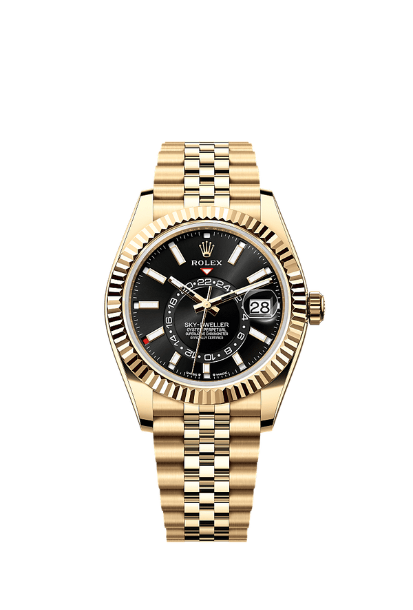 Rolex Sky-Dweller - Geelgoud - Zwart wijzerplaat (336938)