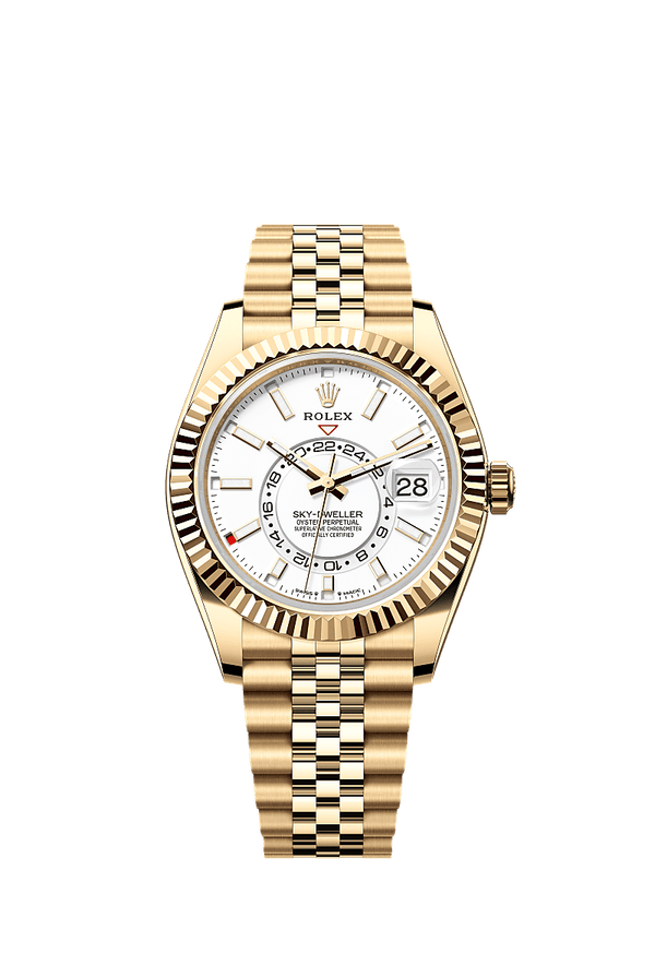 Rolex Sky-Dweller - Geelgoud - Wit wijzerplaat (336938)