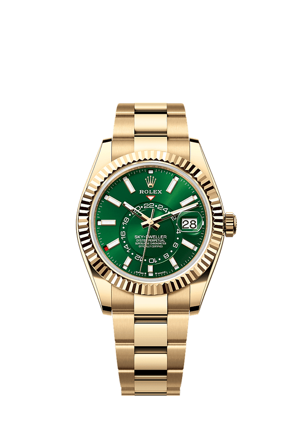 Rolex Sky-Dweller - Geelgoud - Groen wijzerplaat (336938)