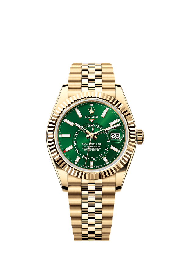 Rolex Sky-Dweller - Geelgoud - Groen wijzerplaat (336938)