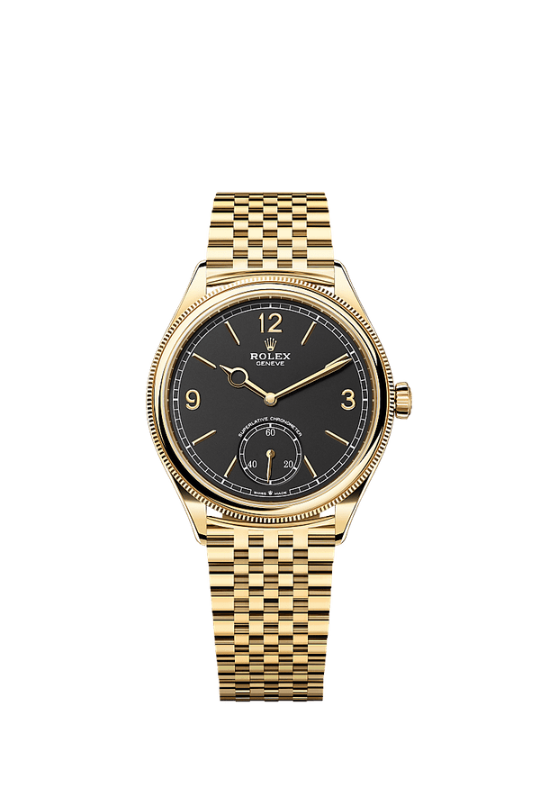 Rolex Perpetual 1908 - Geelgoud - Zwart wijzerplaat (52508)