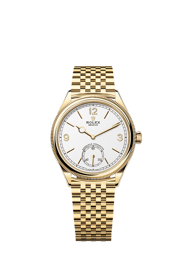 Rolex Perpetual 1908 - Geelgoud - Wit wijzerplaat (52508)