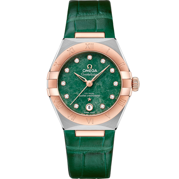 Omega 131.23.29.20.99.001 Constellation Manhattan 29 Co-Axial Master Chronometer Stainless Steel / Sedna Gold / Green Aventurine
