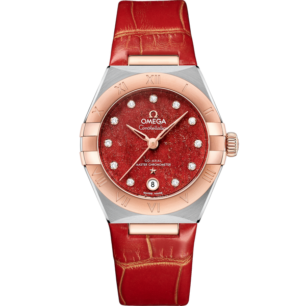 Omega 131.23.29.20.99.002 Constellation Manhattan 29 Co-Axial Master Chronometer Stainless Steel / Sedna Gold / Red Aventurine