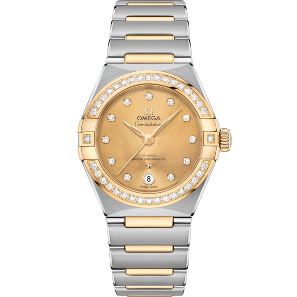 Omega 131.25.29.20.58.001 Constellation Manhattan 29 Co-Axial Master Chronometer Stainless Steel / Yellow Gold / Champagne Diamond / Diamond