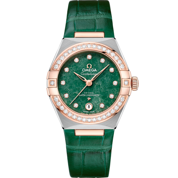 Omega 131.28.29.20.99.001 Constellation Manhattan 29 Co-Axial Master Chronometer Stainless Steel / Sedna Gold / Diamond / Green Aventurine