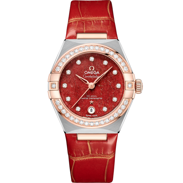 Omega 131.28.29.20.99.002 Constellation Manhattan 29 Co-Axial Master Chronometer Stainless Steel / Sedna Gold / Diamond / Red Aventurine
