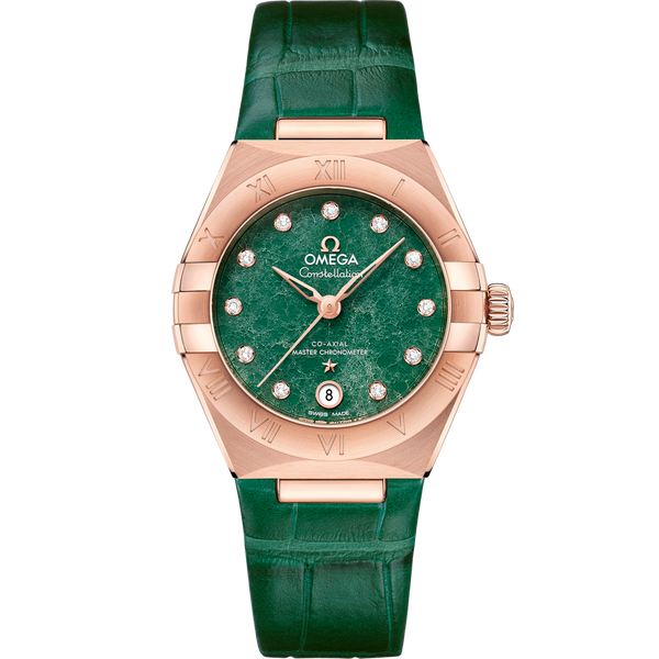 Omega 131.53.29.20.99.002 Constellation Manhattan 29 Co-Axial Master Chronometer Sedna Gold / Green Aventurine