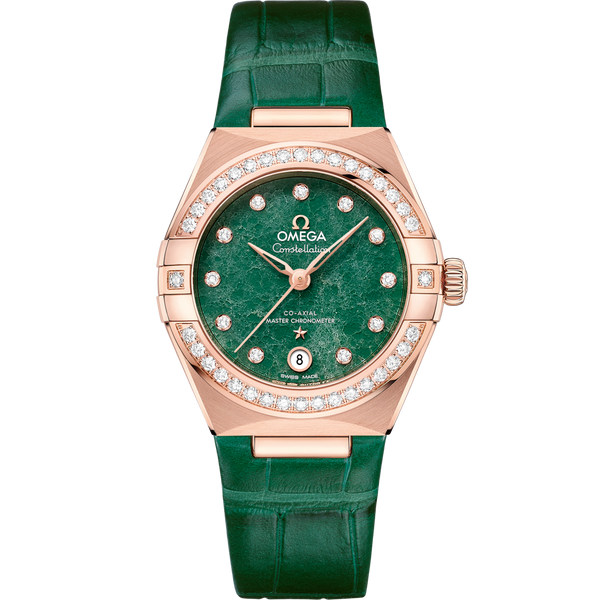 Omega 131.58.29.20.99.004 Constellation Manhattan 29 Co-Axial Master Chronometer Sedna Gold / Diamond / Green Aventurine