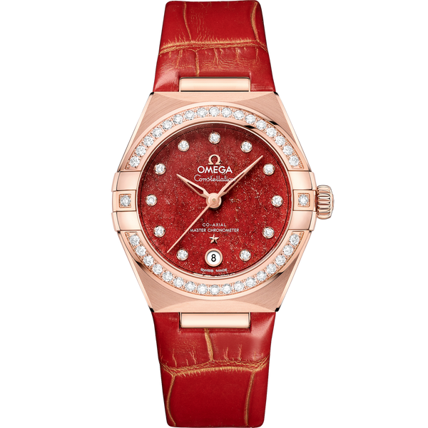 Omega 131.58.29.20.99.005 Constellation Manhattan 29 Co-Axial Master Chronometer Sedna Gold / Diamond / Red Aventurine
