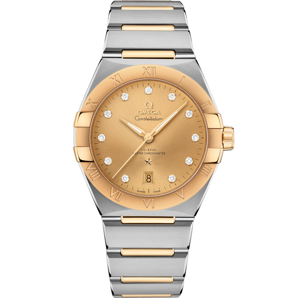 Omega 131.20.39.20.58.001 Constellation Master Chronometer 39 Stainless Steel / Yellow Gold / Champagne-Diamond / Bracelet