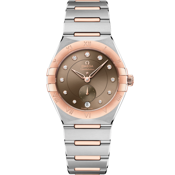 Omega 131.20.34.20.63.001 Constellation Master Chronometer Small Seconds 34 Stainless Steel / Sedna Gold / Brown - Diamond / Bracelet