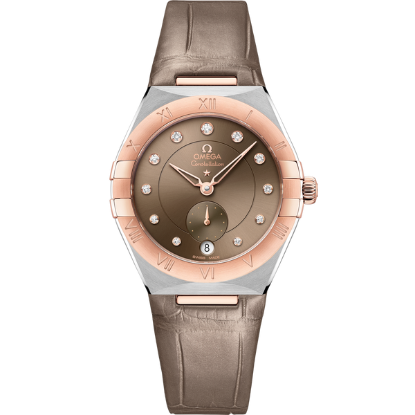 Omega 131.23.34.20.63.001 Constellation Master Chronometer Small Seconds 34 Stainless Steel / Sedna Gold / Brown - Diamond