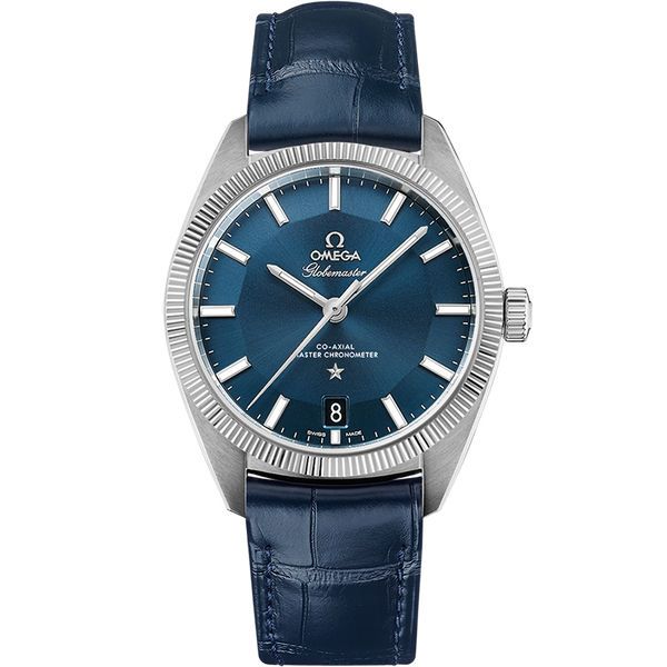 Omega 130.33.39.21.03.001 Globemaster Stainless Steel / Blue / Leather