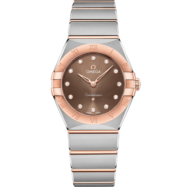 Omega 131.20.28.60.63.001 Constellation Manhattan 28 Quartz Stainless Steel / Sedna Gold / Brown - Diamond