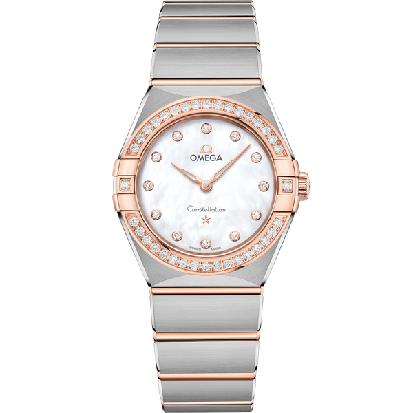 Omega 131.25.28.60.55.001 Constellation Manhattan 28 Quartz Stainless Steel / Sedna Gold / MOP / Diamond