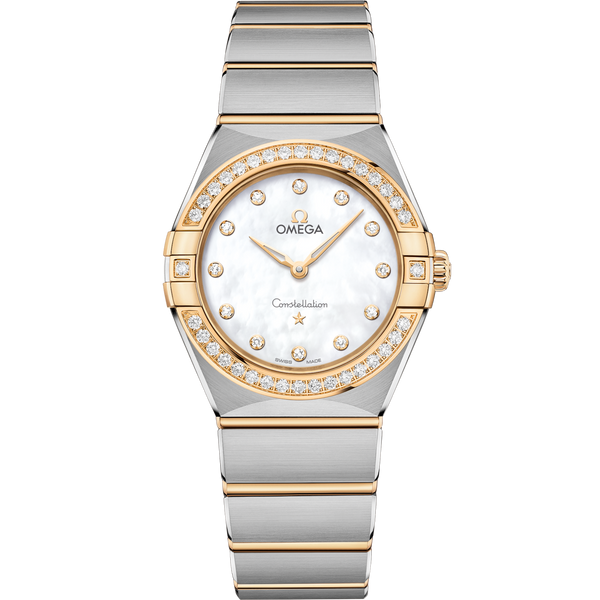 Omega 131.25.28.60.55.002 Constellation Manhattan 28 Quartz Stainless Steel / Yellow Gold / MOP / Diamond