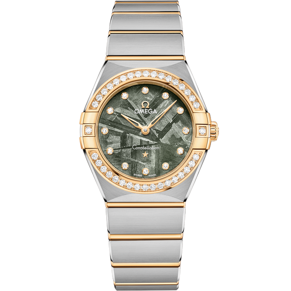 Omega 131.25.28.60.99.002 Constellation Manhattan 28 Quartz Stainless Steel - Yellow Gold - Diamond / Green Meteorite